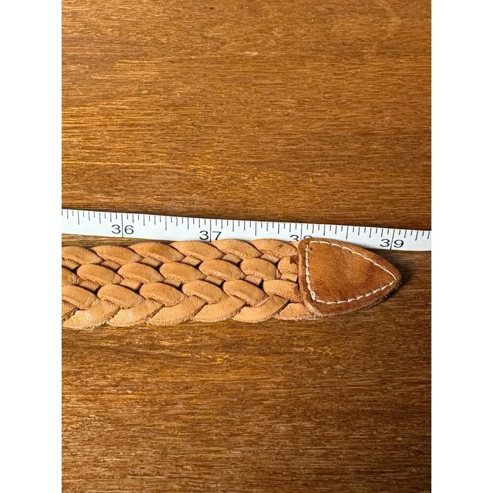 Vintage Outback Red Light Camel Braided Leather Belt sz Medium